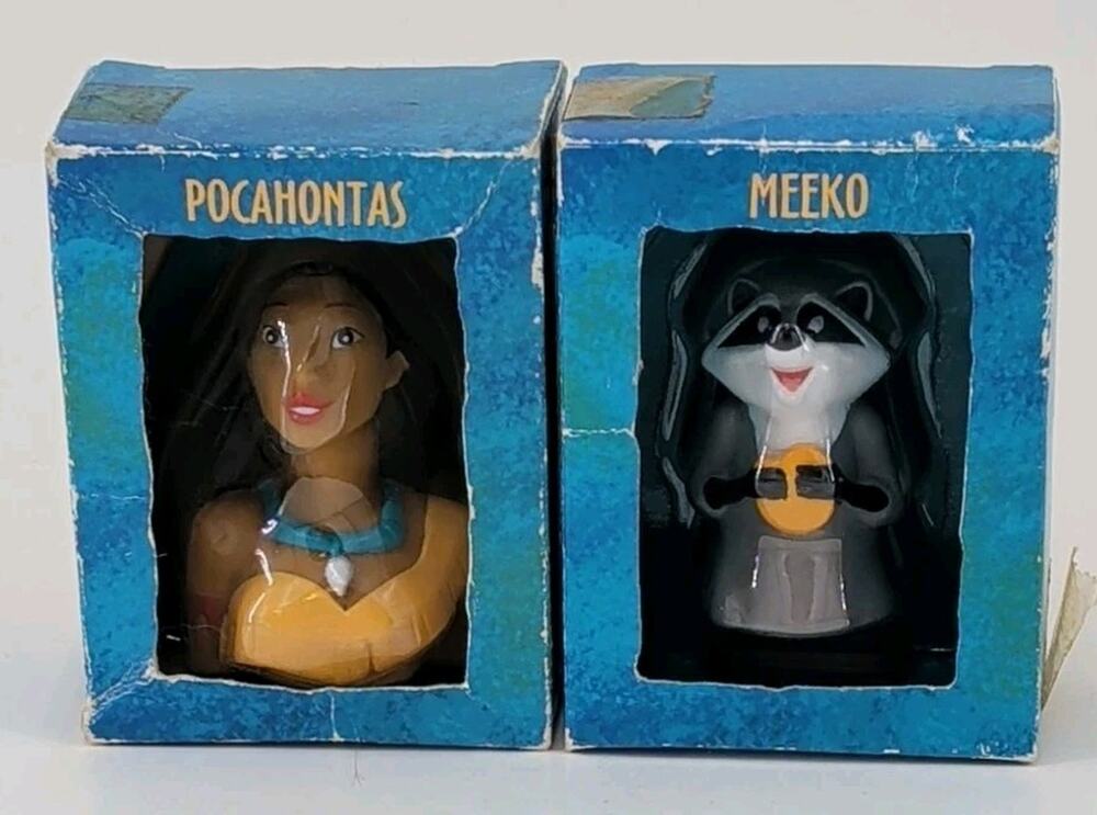 VINTAGE 1995 Disney Pocahontas & Meeko FINGER PUPPETS "Finger Top-Ems" Just Toys